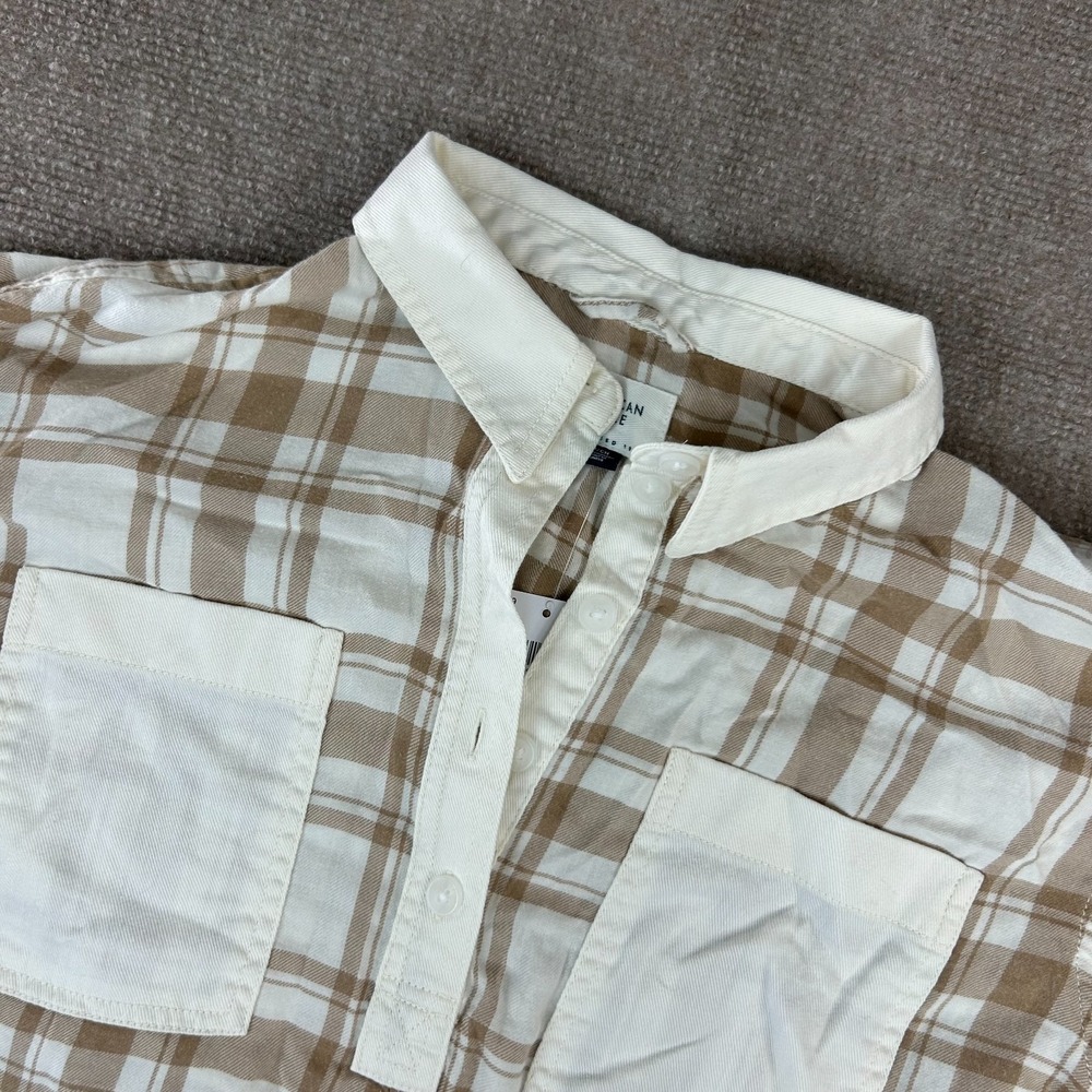 American Eagle Outfitters Shirt Womens Small Multicolor Check Cotton Oversized